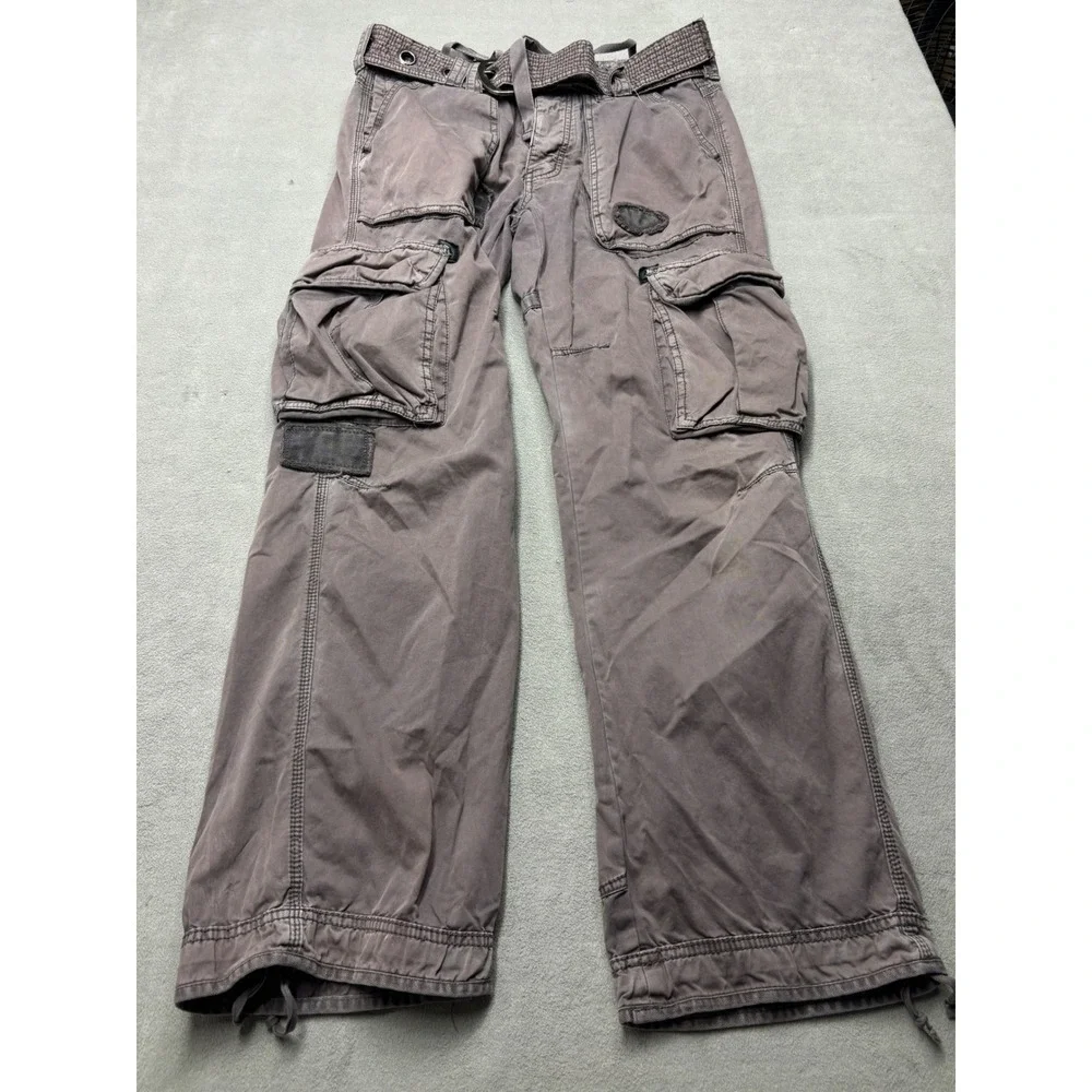 Triple Five Soul Mens 32 Cargo Pants Grey Baggy Utility Y2K Gorpcore Streetwear